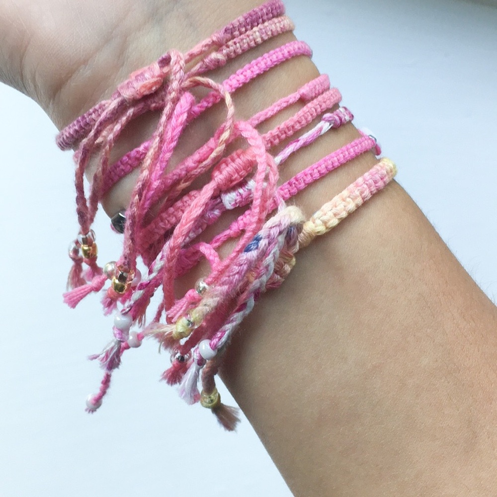 Breast Cancer Awareness Handmade Beaded Bracelets - Picture 2 of 5